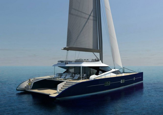 Luxury yacht Blue Coast 101' DD - aft view