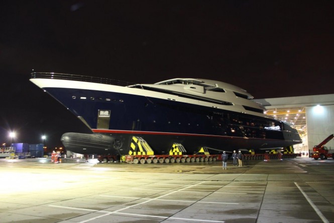 Oceanco motor yacht Project PA164 (Y709) leaves her shed