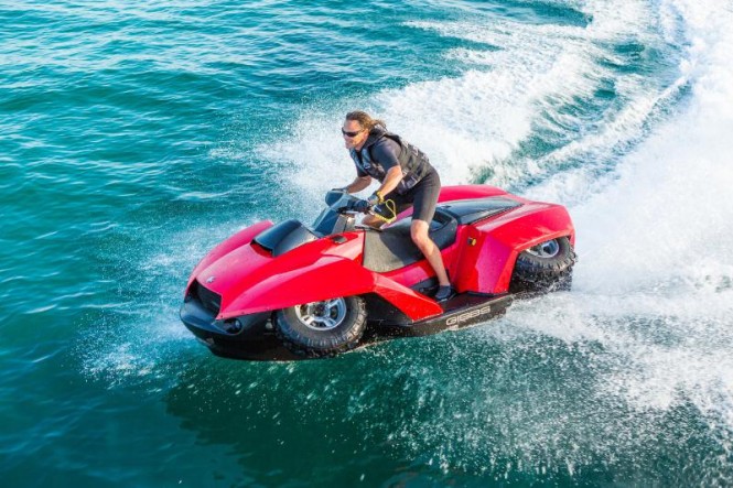 QUADSKI yacht toy in action on the water QUADSKI yacht toy in action on the water