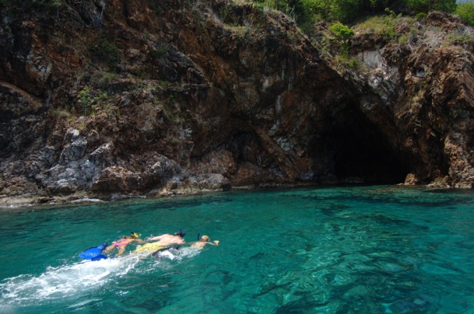 Snorkelling the caves on Normand Island - Photographs © BVI Tourist Board Snorkelling the caves on Normand Island - Photographs © BVI Tourist Board