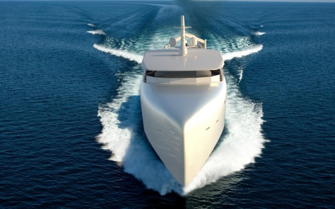 YSV62 superyacht support vessel - front view YSV62 superyacht support vessel - front view