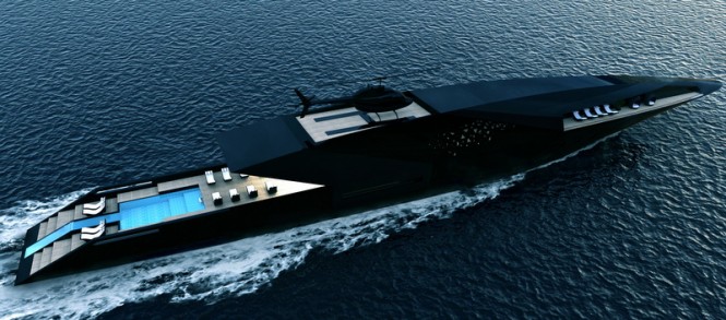 Striking 70m mega yacht BLACK SWAN concept by Timur Bozca