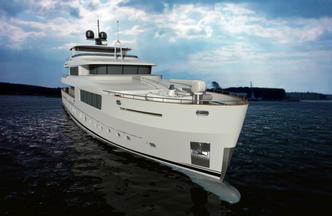 Luxury yacht Fifth Ocean 36 concept - front view Luxury yacht Fifth Ocean 36 concept - front view