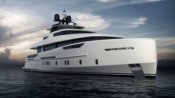New 30m motor yacht concept designed by Omega Architects for the owner of Alia Yachts