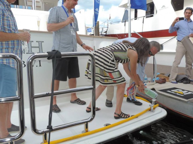 Photos from christening of new Outer Reef 860 motor yacht TI PUNCH