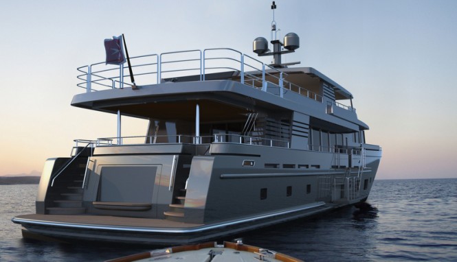 Continental Trawler 36.8m Yacht Concept - aft view Continental Trawler 36.8m Yacht Concept - aft view