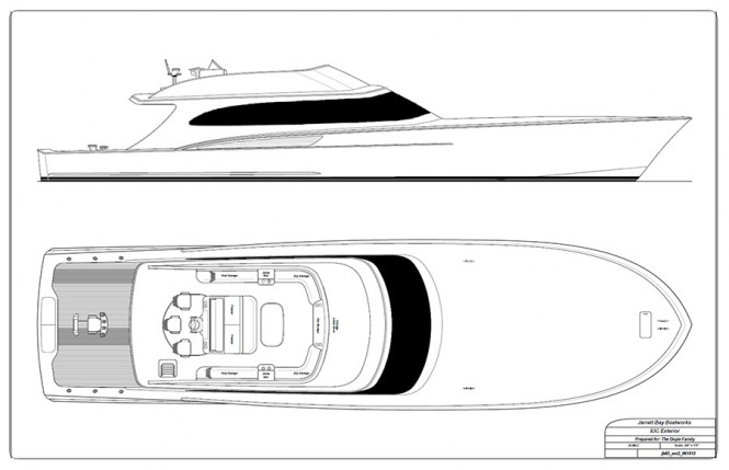 Photos from construction of 84′ motor yacht BLANK CHECK (hull 60) by Jarrett Bay