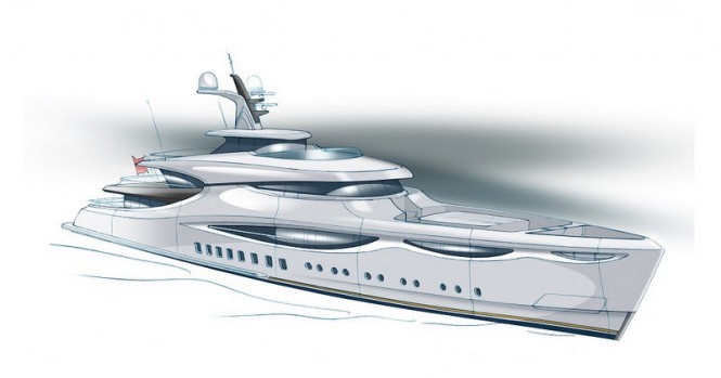 New 59m motor yacht METEORA concept designed by Claydon Reeves for Pendennis