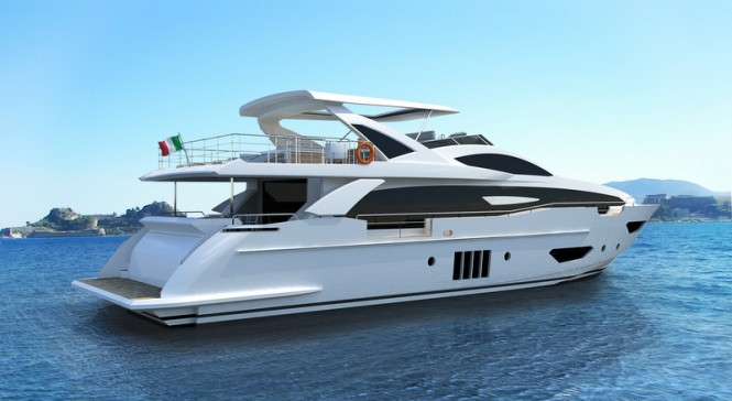 Superyacht 95RPH by Azimut - aft view Superyacht 95RPH by Azimut - aft view