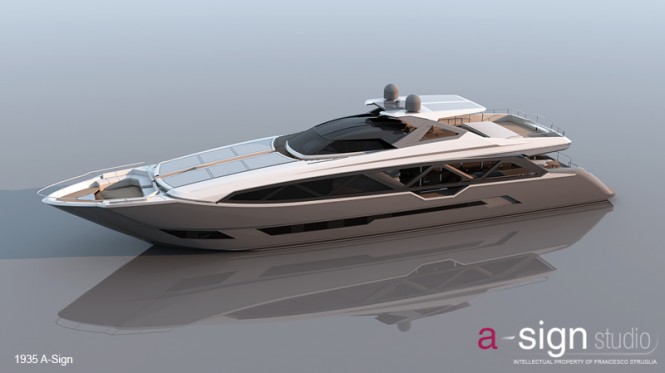 Luxury motor yacht Project 1935 designed by Francesco Struglia from A-Sign Studio