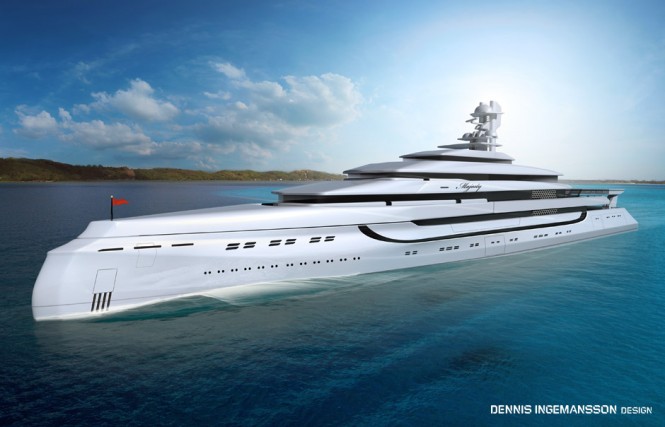 Breath-taking 180m mega yacht HER MAJESTY concept by Dennis Ingemansson