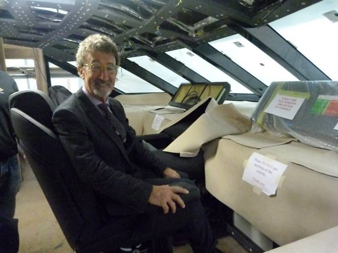 Eddie Jordan aboard luxury yacht Sunseeker 155 Eddie Jordan aboard luxury yacht Sunseeker 155