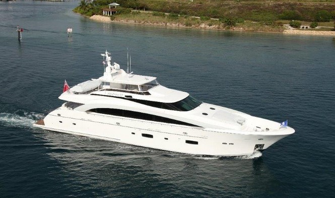 Newly delivered Horizon RP110 Yacht ANDREA VI preparing for first journey