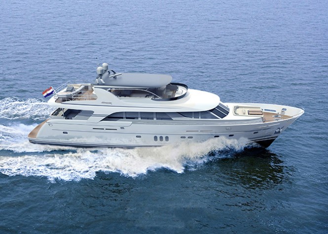 Update on Mulder 98 Flybridge Yacht YN1391 under construction at new Mulder yard