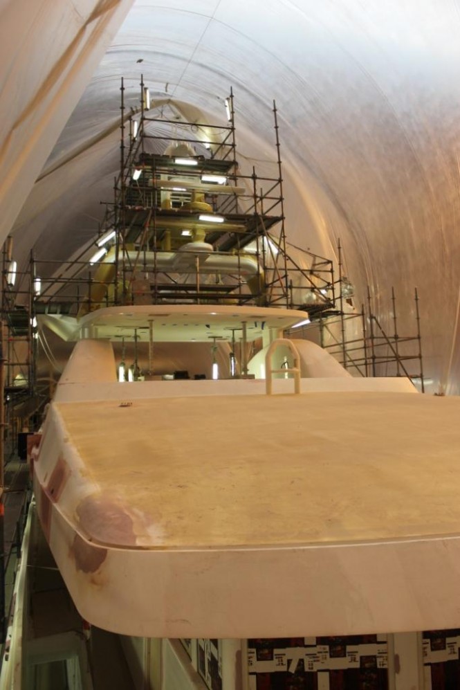 Super Yacht PRINCESS TOO refit well underway at ICON Yachts