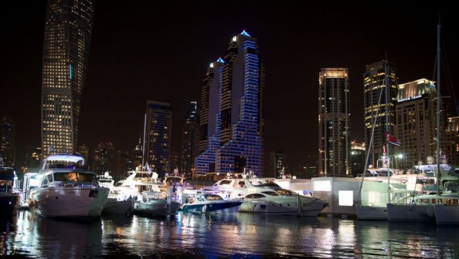 Dubai International Boat Show by night Dubai International Boat Show by night