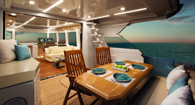 1700 XPRESSO Yacht - Aft Deck Dining 1700 XPRESSO Yacht - Aft Deck Dining