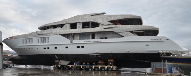Photos of 54m motor yacht C24 1 (M54) under construction at Mondo Marine