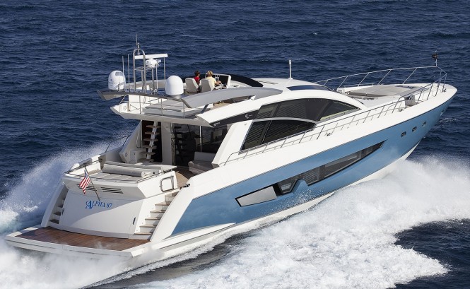 Alpha 87 Express Sportbridge - aft view Alpha 87 Express Sportbridge - aft view