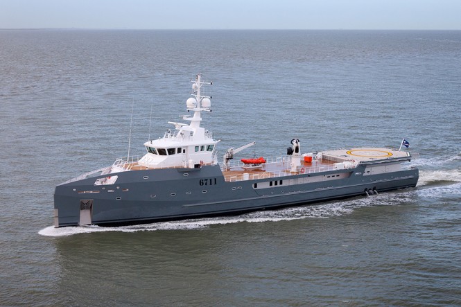 Amels announces successful sea trials for Damen 67m SEA AXE 6711 Fast Yacht Support Vessel
