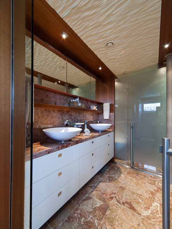 Life Saga Yacht - Master Cabin Bathroom - Photo by Giovanni Malgarini Life Saga Yacht - Master Cabin Bathroom - Photo by Giovanni Malgarini
