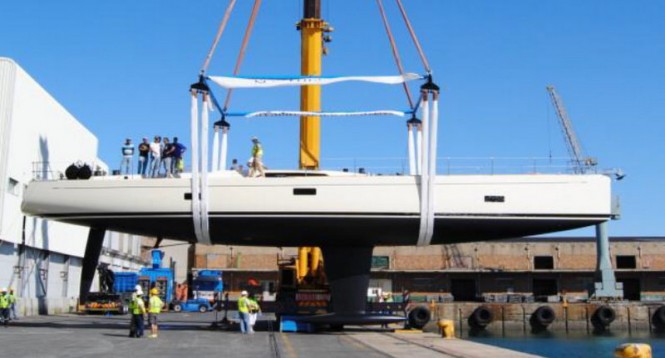 Luxury sailing yacht Grande Orazio at launch