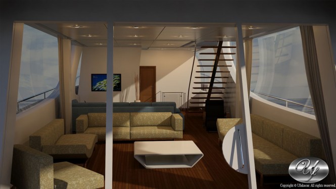 Motor yacht UF-29TE13-109 design - Saloon Motor yacht UF-29TE13-109 design - Saloon