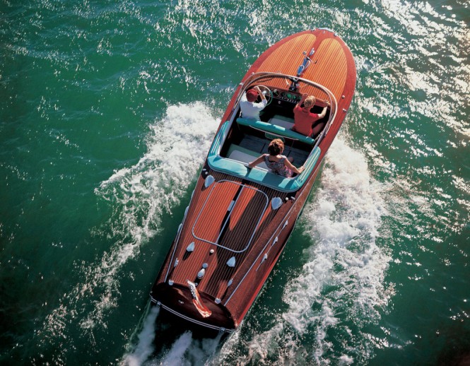 Riva Ariston Lady Lina superyacht tender from above Riva Ariston Lady Lina superyacht tender from above