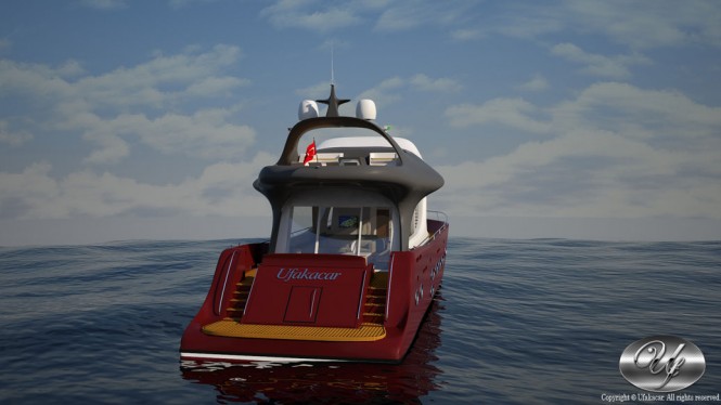 Superyacht UF-29TE13-109 concept - aft view Superyacht UF-29TE13-109 concept - aft view