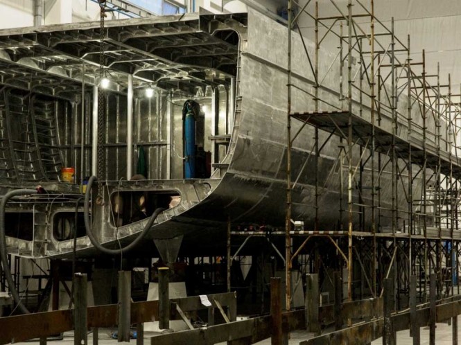 Wider 150′ Yacht rapidly taking shape at Wider Yachts