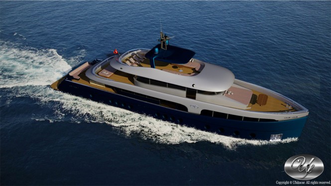 UF-43EK13-135 superyacht design from above UF-43EK13-135 superyacht design from above