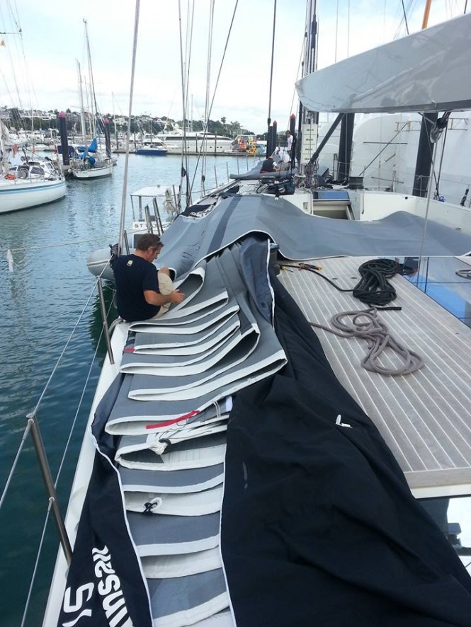 Photos of Wally 100 sailing yacht INDIO with new Stratis ICE sails