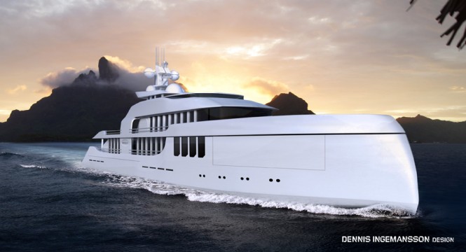 Latest 65m modern-classic mega yacht MIRELLA project by Dennis Ingemansson