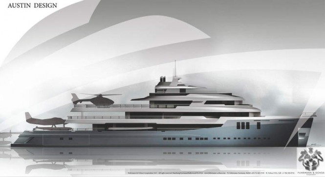 74m explorer yacht AUSTIN design concept with interior by Studio Haak