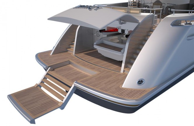 Burger 144 superyacht concept - aft view
