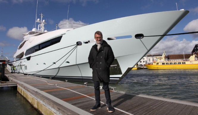 Eddie Jordan with his Sunseeker 155 Yacht BLUSH Eddie Jordan with his Sunseeker 155 Yacht BLUSH