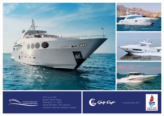 Gulf Craft’s Majesty 121 Yacht being displayed at Kuwait Yacht Show as its Largest Ever Superyacht