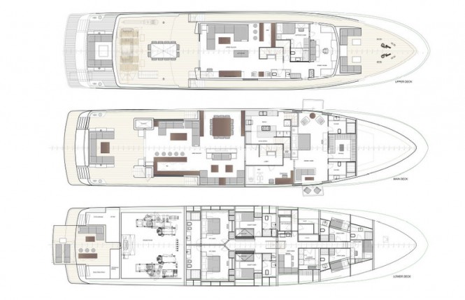 Luxury motor yacht 40XP concept - Decks Luxury motor yacht 40XP concept - Decks