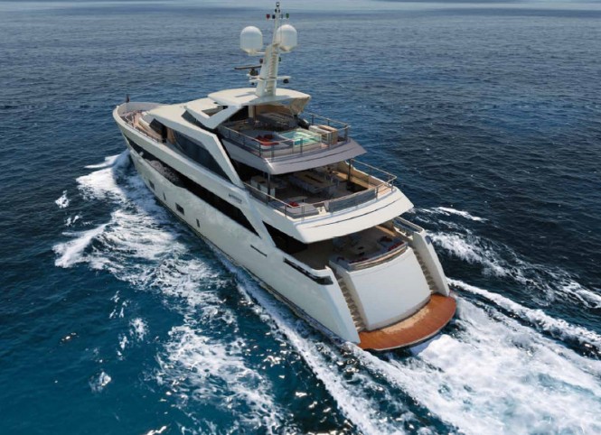 Luxury yacht SF40 - aft view Luxury yacht SF40 - aft view