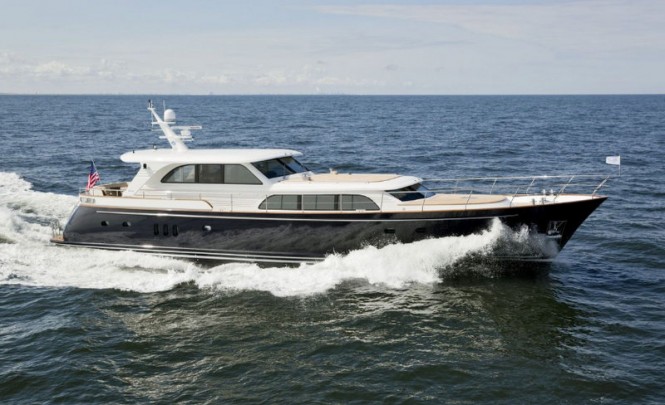 Five-star winter storage for Mulder 75 Wheelhouse Yacht STRATHEARN at Lyman-Morse