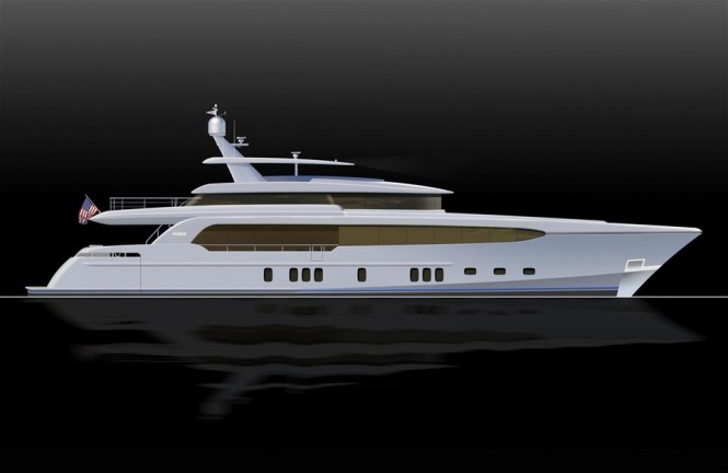 New 39m motor yacht Burger 128 RPH concept introduced by Burger Boat Company at Miami Yacht & Brokerage Show