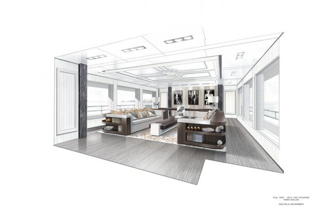 Oceanic Yachts 140 Yacht Hull no. 1 - Main Salon Oceanic Yachts 140 Yacht Hull no. 1 - Main Salon