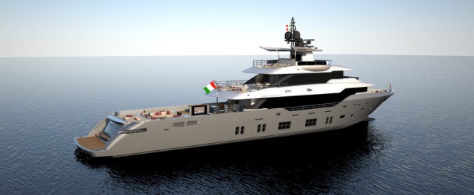 Oceanic Yachts 140 luxury yacht Hull no. 1 - Stern view Oceanic Yachts 140 luxury yacht Hull no. 1 - Stern view