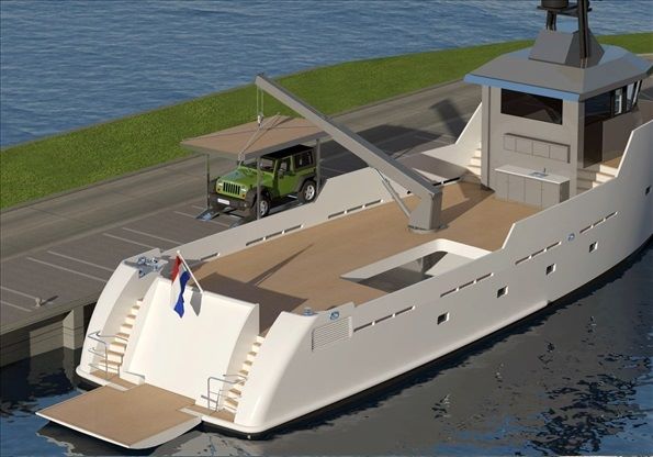 Project YXT One superyacht - aft view Project YXT One superyacht - aft view