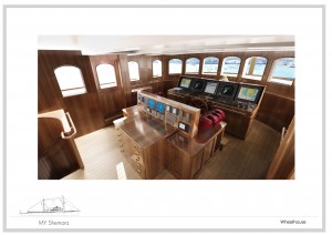 Shemara Yacht - Wheelhouse looking forward Shemara Yacht - Wheelhouse looking forward