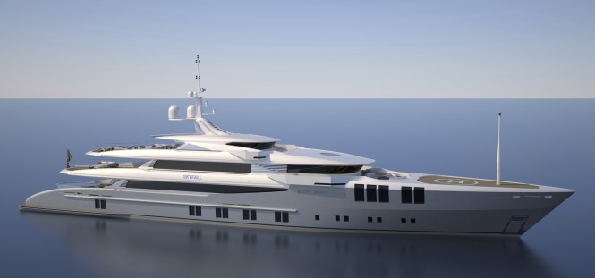 68m Sunrise mega yacht Project SKYFALL (N681) with naval architecture by Mulder Design
