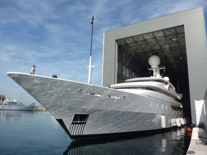 A Super Yacht at the Palumbo Shipyard A Super Yacht at the Palumbo Shipyard