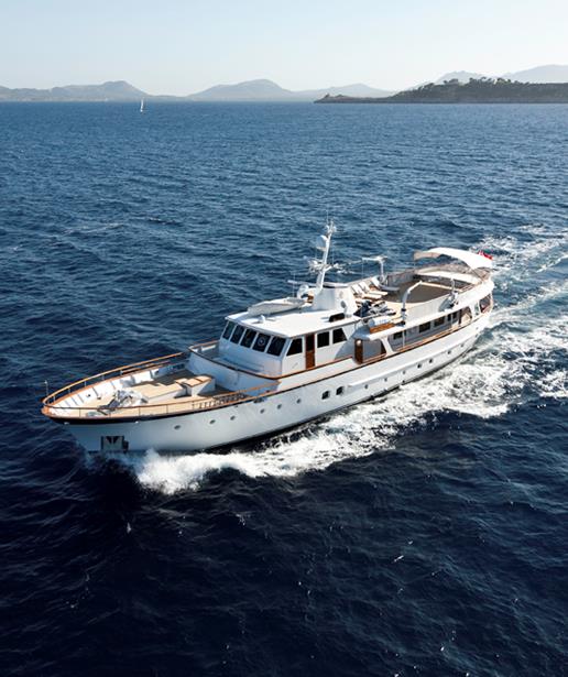 1972 Feadship motor yacht HEAVENLY DAZE at Pendennis facility in Mallorca for second time