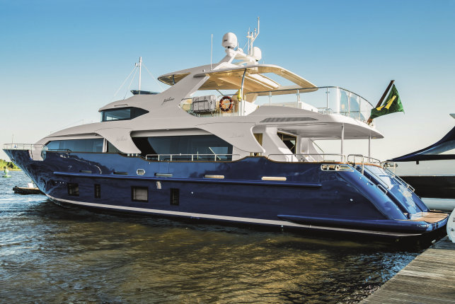 Benetti Delfino 93 motor yacht ZAPHIRA (BD005) to make her debut at Rio Boat Show 2014