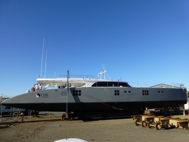 Luxury yacht CHE by Sunreef returns to Oceania Marine Shipyard